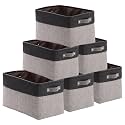 DECOMOMO Small Storage Basket, Closet Storage Bins, Baskets for Organizing Shelves (Grey &amp; Black, Small - 6 Pack)
