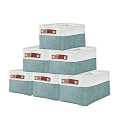 DECOMOMO Small Storage Basket, Closet Storage Bins, Baskets for Organizing Shelves (Teal &amp; White, Small - 6 Pack)