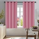Deconovo Pink Blackout Curtains Solid Thermal Insulated
