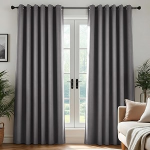 Deconovo Thermal Insulated Wide Grey Curtains 90x72