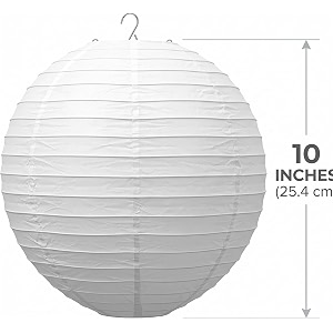 white paper lanterns 10 inch pack of 5 round hanging decorative lanterns for wedding birthday party home decor baby shower festival decoration
