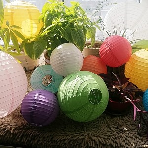 round chinese japanese paper lantern hanging paper lanterns metal frame for home lamps party event decoration outdoorindoor paper lanterns set of 5 14 inch red