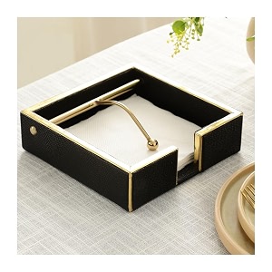 decor de maison brings leather tissue paper box cover  leather napkin holder dispenser  facial tissue box for bathroomhomecarofficerestaurantroomkitchendining black opus