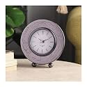 Decor de Maison Brings Handcrafted Aluminium World Table Clock for KidsRoom, Living Room, Study Table, Office Desk|Classic Non-Ticking Tabletop Battery Operated Analog Desk Clock in Black (17x18x8cm)