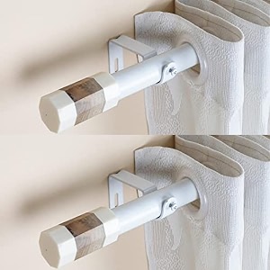 the decor mart 2 pack 2834-4834 adjustable curtain rod for door amp windows with brackets set curtains hanging extendable iron metal pipe holder with marble amp wood blend finial white 07534 diameter