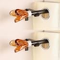 The Decor Mart 2 Pack 28"-48" Adjustable Curtain Rod for Door &amp; Windows with Brackets Set Curtains Hanging Extendable Iron Metal Pipe Holder with Brown Tulip Finial (0.78" Diameter)