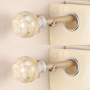 the decor mart 2 pack 2834-4834 adjustable curtain rod for door amp windows with brackets set curtains hanging extendable iron metal pipe holder with spiral metal finial