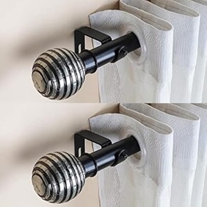 the decor mart 2 pack 2834-4834 adjustable curtain rod for door amp windows with brackets set curtains hanging extendable iron metal pipe holder with spiral metal finial