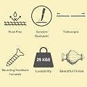 The Decor Mart 2 Pack 84"-144" Adjustable Curtain Rod for Door &amp; Windows with Brackets Set Curtains Hanging Extendable Iron Metal Pipe Holder with Spiral Metal Finial (0.75" Diameter) |