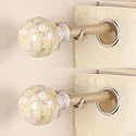 The Decor Mart 2 Pack 28"-48" Adjustable Curtain Rod for Door &amp; Windows with Brackets Set Curtains Hanging Extendable Iron Metal Pipe Holder with Spiral Metal Finial