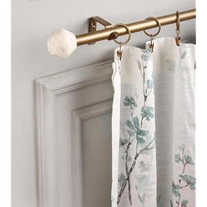 the decor mart 2834-4834 adjustable curtain rod for door amp windows with brackets set curtains hanging extendable iron metal pipe holder with marble hex finial