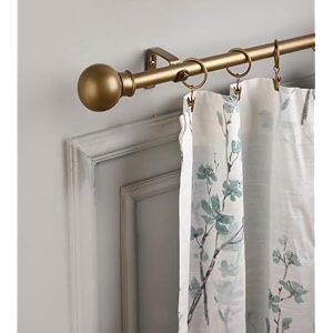 decor mart 2834-4834 adjustable curtain rod for door amp windows with brackets set curtains hanging extendable iron metal pipe holder with gold ball finial