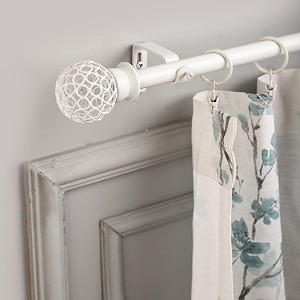 the decor mart 2834-4834 adjustable curtain rod for door amp windows with brackets set curtains hanging extendable iron metal pipe holder with ventilia metal finial