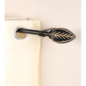 the decor mart 2834-4834 adjustable curtain rod for door amp windows with brackets set curtains hanging extendable iron metal pipe holder with manifesto wooden finial black 07534 diameter