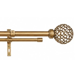 the decor mart 2834-4834 adjustable double curtain rod for door amp windows with brackets set curtains hanging extendable iron metal pipe holder with ventilia metal finial gold