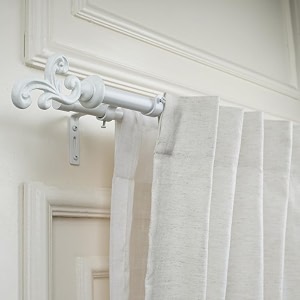 the decor mart 2834-4834 adjustable double curtain rod for door amp windows with brackets set curtains hanging extendable iron metal pipe holder with regal metal finial