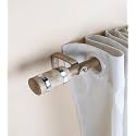 The Decor Mart 28"-48" Adjustable Curtain Rod for Door &amp; Windows with Brackets Set Curtains Hanging Extendable Iron Metal Pipe Holder with MOP &amp; Wood Blend Finial (Beige, 0.75" Diameter)