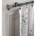 The Decor Mart 28"-48" Adjustable Curtain Rod for Door &amp; Windows with Brackets Set Curtains Hanging Extendable Iron Metal Pipe Holder withMarble Hex Finial