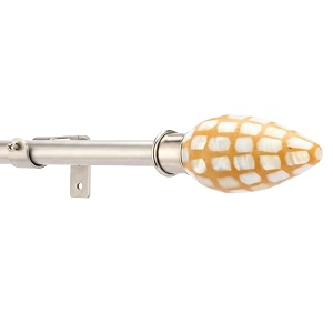 the decor mart 4834-8834 adjustable curtain rod for door amp windows with brackets set curtains hanging extendable stailness steel pipe holder with honey comb mop finial silver 07534 diameter