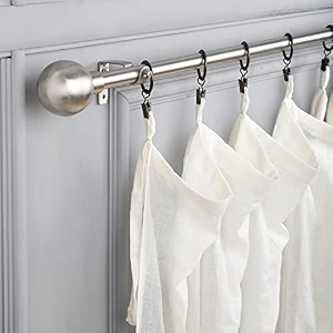 the decor mart 4834-8834 adjustable curtain rod for door amp windows with brackets set curtains hanging extendable stailness steel pipe holder with ss ball finial silver 07534 diameter