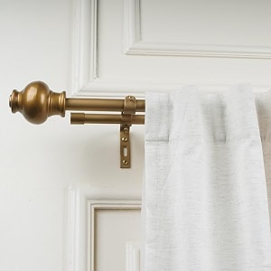 the decor mart 8434-14434 adjustable double curtain rod for door amp windows with brackets set curtains hanging extendable iron metal pipe holder gold typho finial