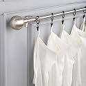 The Decor Mart 48"-88" Adjustable Curtain Rod for Door &amp; Windows with Brackets Set Curtains Hanging Extendable Stailness Steel Pipe Holder with SS Ball Finial (Silver, 0.75" Diameter)