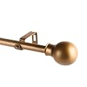 Decor Mart 28"-48" Adjustable Curtain Rod for Door & Windows with Brackets Set Curtains Hanging Extendable Iron Metal Pipe Holder with Gold Ball Finial