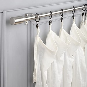 the decor mart 8434-14434 adjustable curtain rod for door amp windows with brackets set curtains hanging extendable stainless steel pipe holder with ss cylinder finial silver 07534 diameter