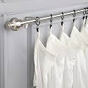 The Decor Mart 84"-144" Adjustable Curtain Rod for Door &amp; Windows with Brackets Set Curtains Hanging Extendable Stailness Steel Pipe Holder with SS Typho Finial Finial (Silver, 0.75" Diameter)