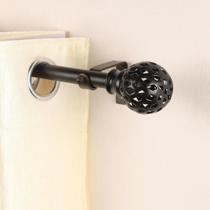 THE DECOR MART Black Curtain Rods Metal
