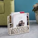 The Decor Mart Handcrafted Knotted Macrame with Metal Wire Frame Magazine Holder - Stylish Table Decor for Home, Enhancing Organization and Aesthetics Effortlessly