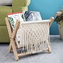 The Decor Mart Handcrafted Macrame with Wood Organizer - Table Decor and Home Decoration, Elevating Spaces with Boho Chic Style and Functionality