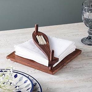 the decor mart wooden tissue holder  walnut  19cm x 19cm x 7cm  elegant wooden tissue box with polished finish  stylish and functional for home amp office dcor