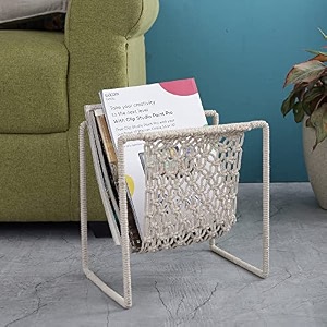 the decor mart handcrafted macrame with wood organizer - table decor and home decoration elevating spaces with boho chic style and functionality