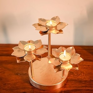 elegant gold metal amp glass t-light candle holder  5 tealight holder stand for home dcor festive amp wedding decoration