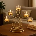 Set of 2 LED Christmas Tree Candle Holders – Red & Green Festive Lights, Home Décor, Tabletop & Holiday Ambience