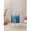 Golden Wire T-Light Candle Holder with Glass Cup – Elegant Home Décor for Living Room, Puja &amp; Festive Decoration