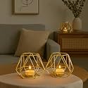 Coral Tree Pineapple Shaped Decorative Candle Holder with Lid – Gold Finish, 2-Wick Wax Candle