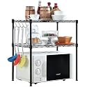 Commercial Grade Heavy-Duty 2-Tier Height Adjustable Rack | Load Capacity 50 Kg Per Shelf (2 Tier-Black | 60 x 30 x 60 cm)
