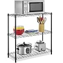 Metal Commercial Grade Heavy-Duty 3-Tier Height Adjustable Rack|Load Capacity 50 Kg Per Shelf (3 Tier-Black|75 x 35 x 90 cm)