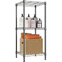 Commercial Grade Heavy-Duty 3-Tier Height Adjustable Rack (3 Tier-Black | 30 x 30 x 80 cm)