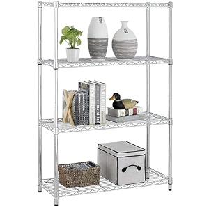 commercial grade heavy-duty 4-tier height adjustable rack  load capacity 50 kg per shelf 4 tier-chrome  75 x 35 x 120 cm