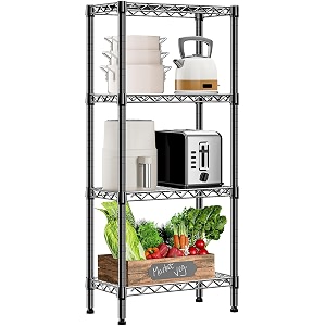 commercial grade heavy-duty 4-tier height adjustable rack 4 tier-black  60 x 30 x 120 cm