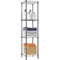 Commercial Grade Heavy-Duty 4-Tier Height Adjustable Rack (4 Tier-Black | 30 x 30 x 120 cm)