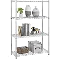 Commercial Grade Heavy-Duty 4-Tier Height Adjustable Rack | Load Capacity 50 Kg Per Shelf (4 Tier-Chrome | 75 x 35 x 120 cm)