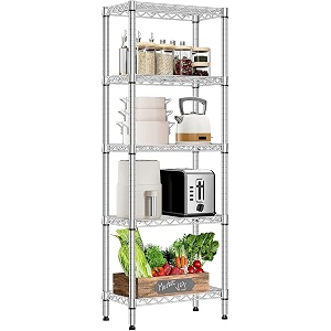 commercial grade heavy-duty 5-tier height adjustable rack 5 tier-chrome  60 x 30 x 150 cm
