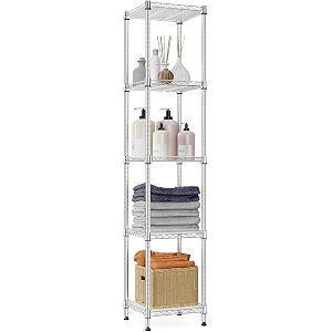 commercial grade heavy-duty 5-tier height adjustable rack 5 tier-chrome  30 x 30 x 150 cm