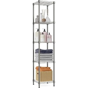 commercial grade heavy-duty 5-tier height adjustable rack 5 tier-black  30 x 30 x 150 cm