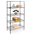 Commercial Grade Heavy-Duty 5-Tier Height Adjustable Rack | Load Capacity 50 Kg Per Shelf (5 Tier-Black | 75 x 35 x 150 cm)