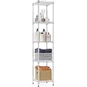 Commercial Grade Heavy-Duty 5-Tier Height Adjustable Rack (5 Tier-Chrome | 30 x 30 x 150 cm)